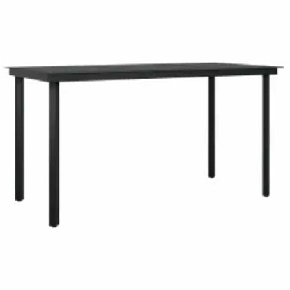 vidaXL 5-tlg. Garten-Essgruppe mit Kissen Schwarz Poly Rattan Glas
