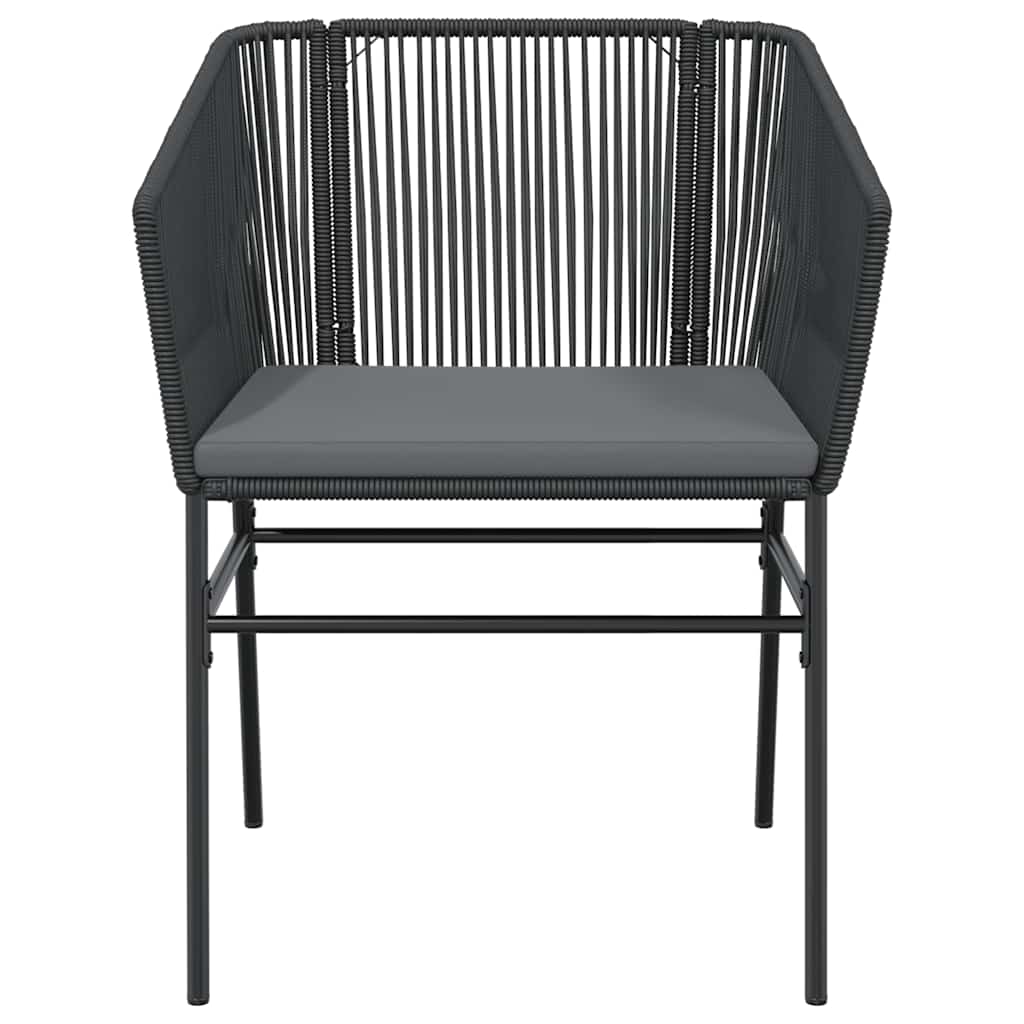 vidaXL 5-tlg. Garten-Essgruppe mit Kissen Schwarz Poly Rattan Glas
