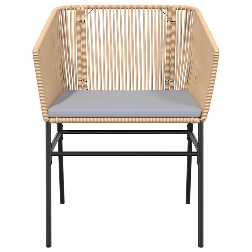 vidaXL 5-tlg. Garten-Essgruppe mit Kissen Braun Poly Rattan Glas