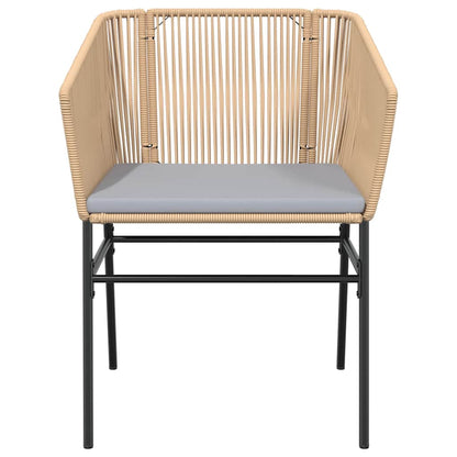 vidaXL 5-tlg. Garten-Essgruppe mit Kissen Braun Poly Rattan Glas