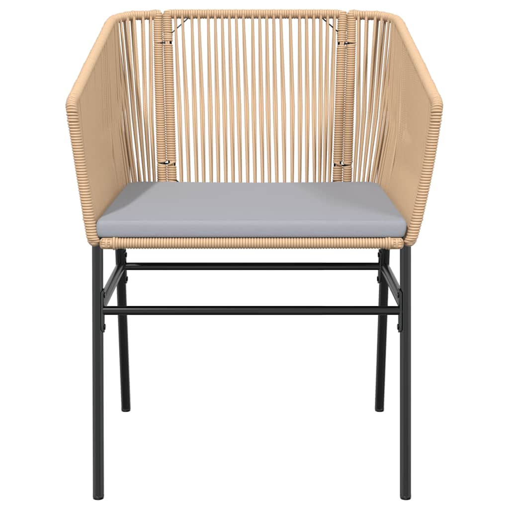vidaXL 5-tlg. Garten-Essgruppe mit Kissen Braun Poly Rattan Glas