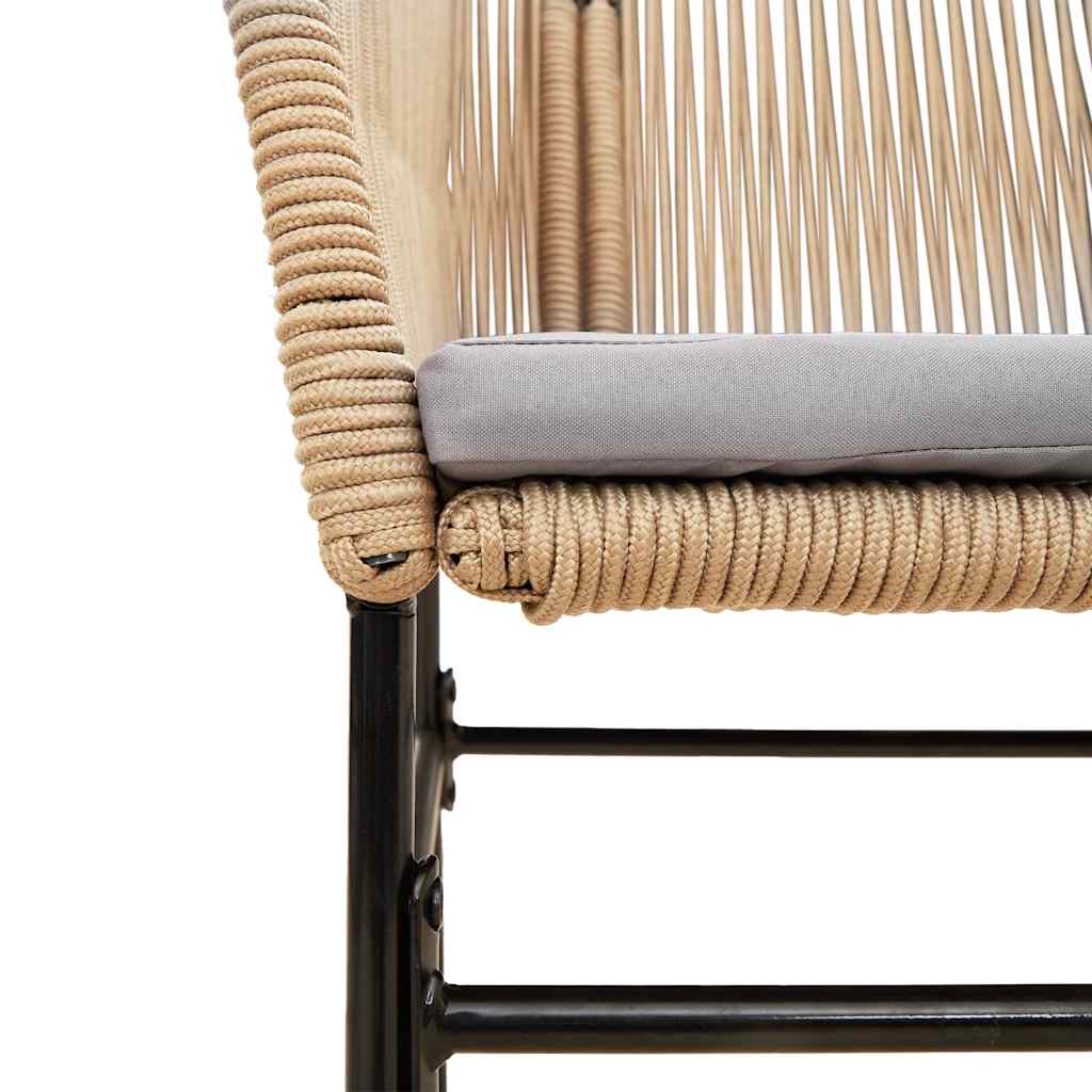 vidaXL 5-tlg. Garten-Essgruppe mit Kissen Braun Poly Rattan Glas
