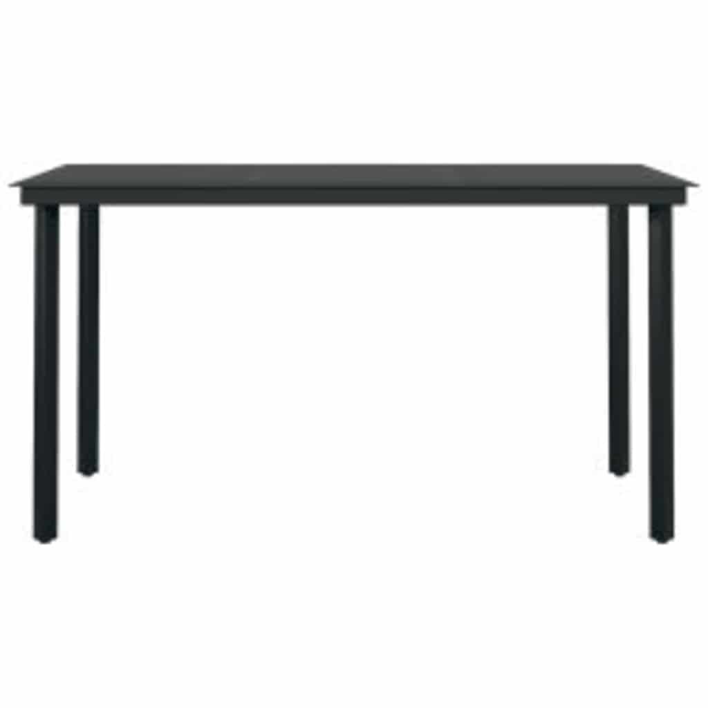 vidaXL 5-tlg. Garten-Essgruppe mit Kissen Grau Poly Rattan Glas