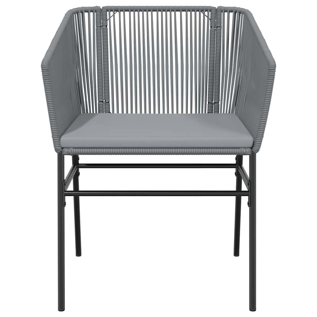 vidaXL 5-tlg. Garten-Essgruppe mit Kissen Grau Poly Rattan Glas