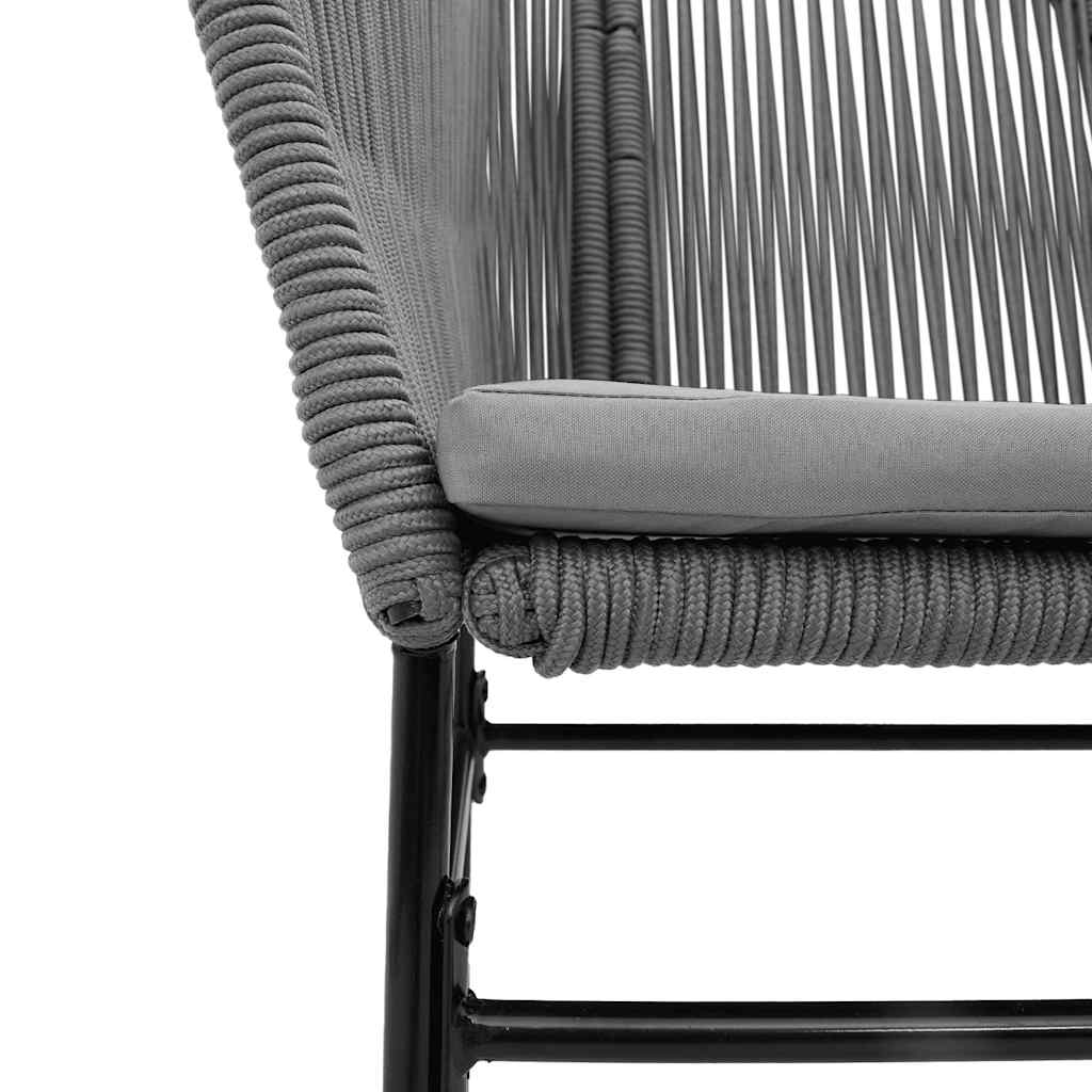 vidaXL 5-tlg. Garten-Essgruppe mit Kissen Grau Poly Rattan Glas