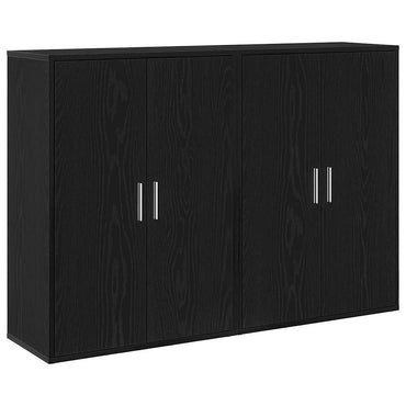 vidaXL Sideboard 2 pcs Schwarz Eichen-Optik 60 x 31 x 84 cm