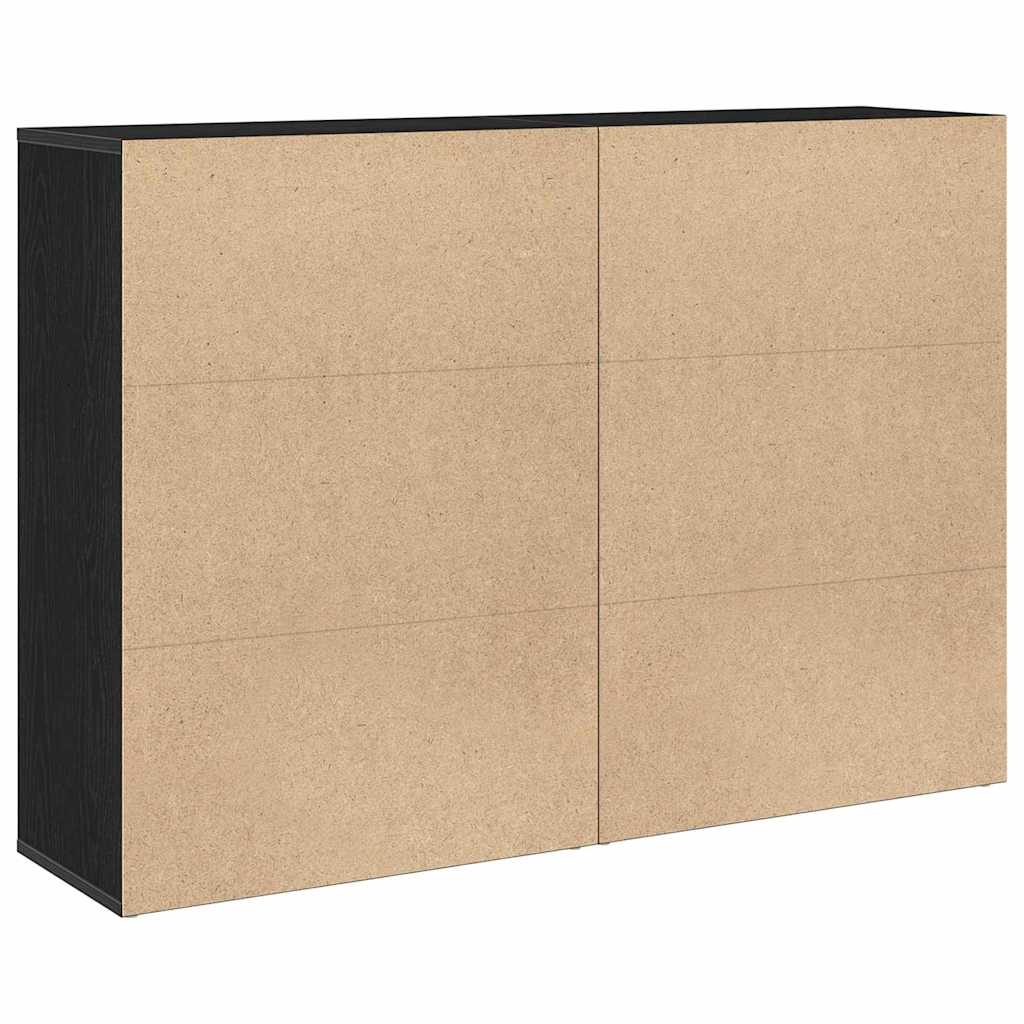 vidaXL Sideboard 2 pcs Schwarz Eichen-Optik 60 x 31 x 84 cm