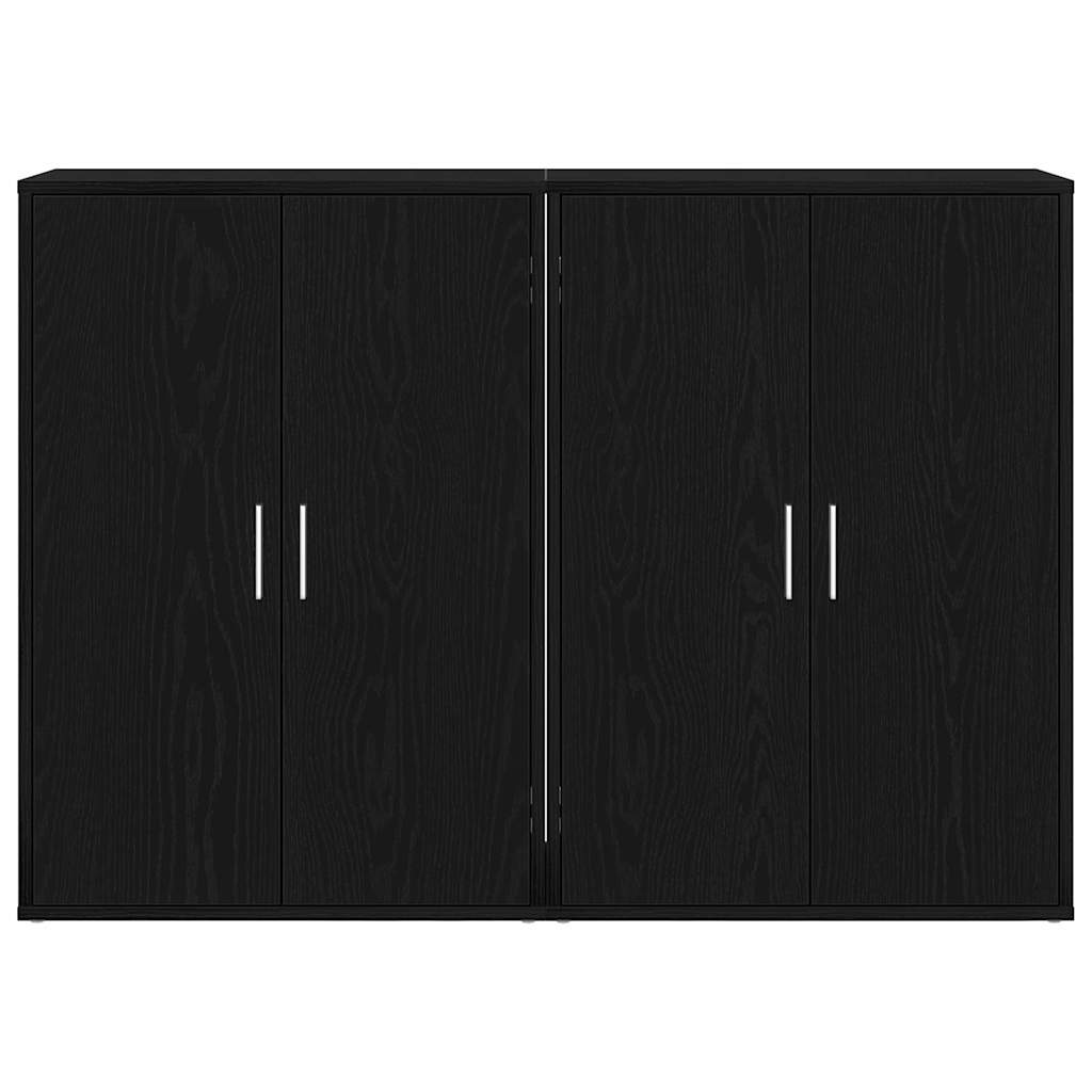 vidaXL Sideboard 2 pcs Schwarz Eichen-Optik 60 x 31 x 84 cm
