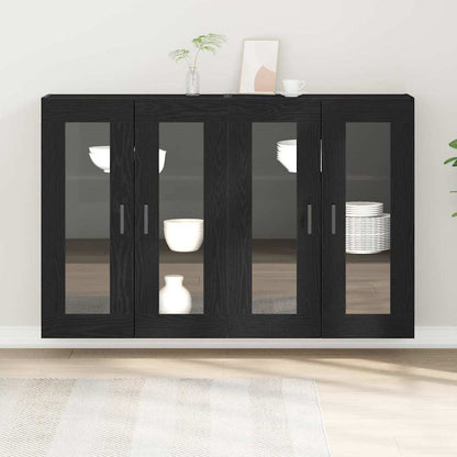 vidaXL Wandschränke 2 pcs Schwarz Eichen-Optik 69,5 x 34 x 90 cm