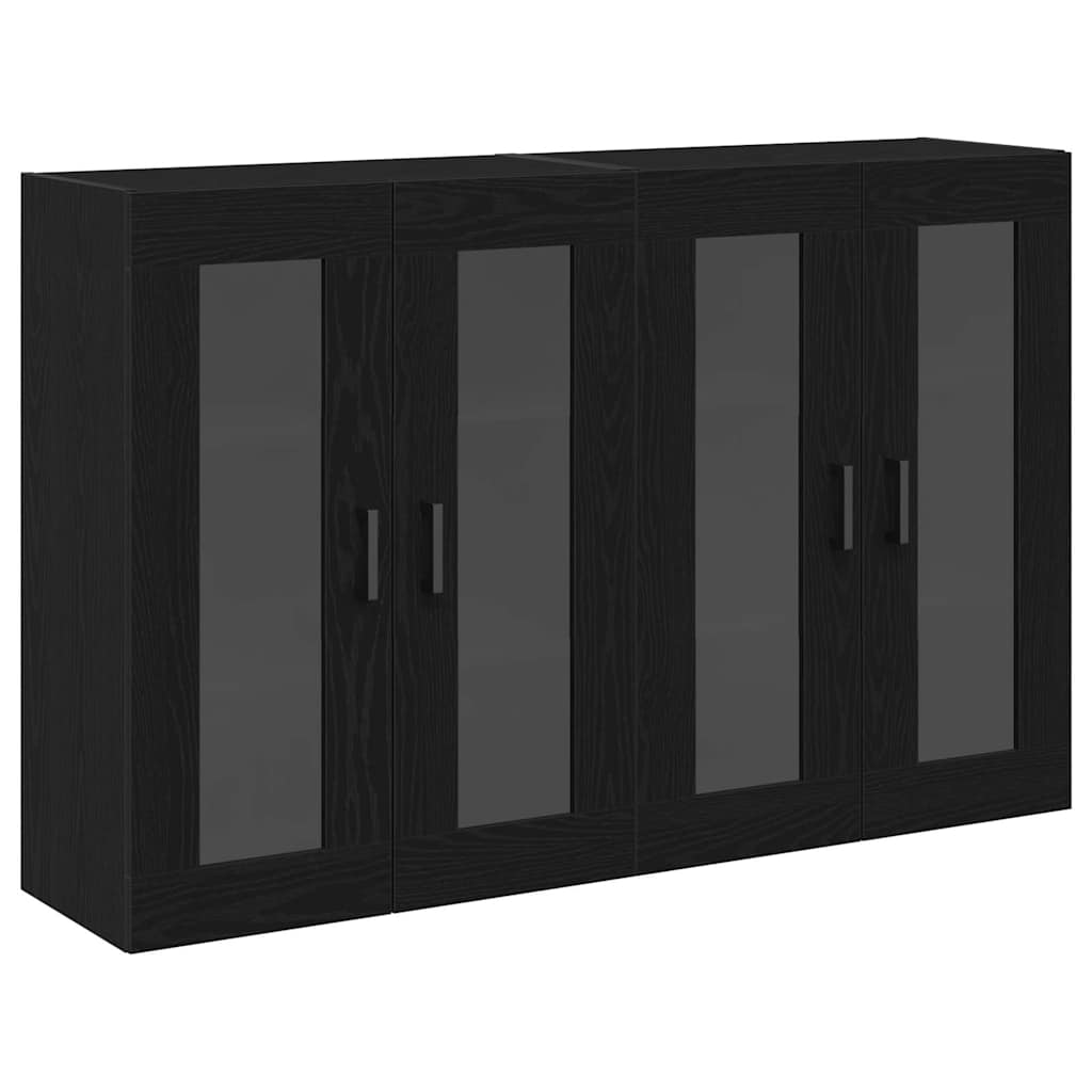 vidaXL Wandschränke 2 pcs Schwarz Eichen-Optik 69,5 x 34 x 90 cm