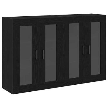 vidaXL Wandschränke 2 pcs Schwarz Eichen-Optik 69,5 x 34 x 90 cm