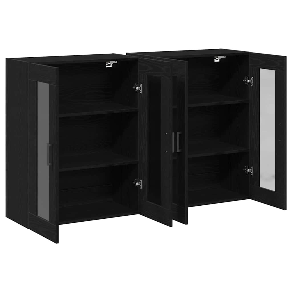 vidaXL Wandschränke 2 pcs Schwarz Eichen-Optik 69,5 x 34 x 90 cm