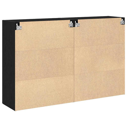 vidaXL Wandschränke 2 pcs Schwarz Eichen-Optik 69,5 x 34 x 90 cm