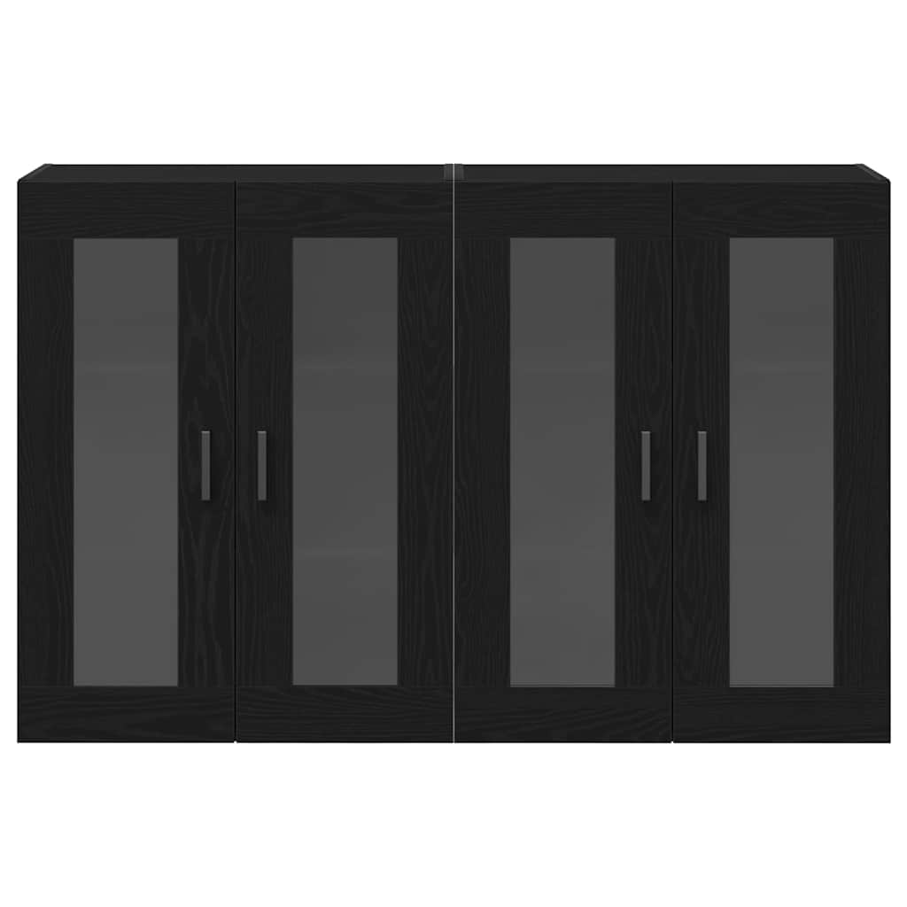 vidaXL Wandschränke 2 pcs Schwarz Eichen-Optik 69,5 x 34 x 90 cm