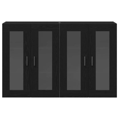 vidaXL Wandschränke 2 pcs Schwarz Eichen-Optik 69,5 x 34 x 90 cm