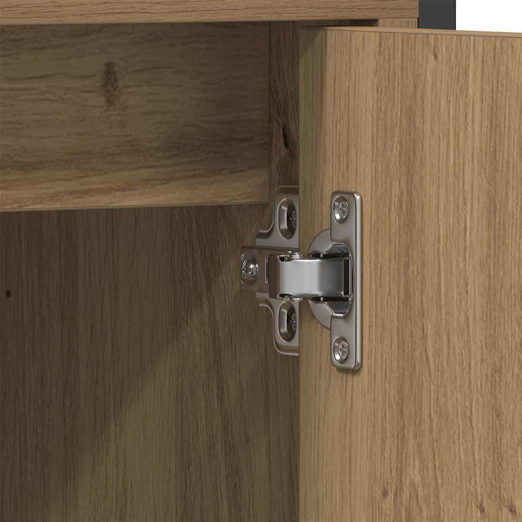 vidaXL Badezimmermöbel-Set mit Regal mit Tür 2 pcs Braun Holzwerkstoff