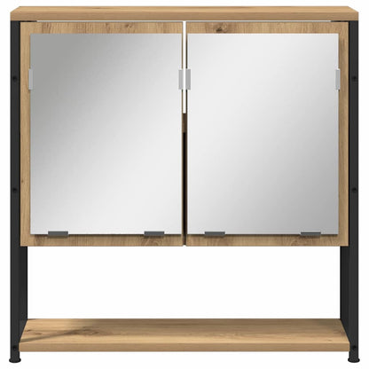 vidaXL Badezimmermöbel-Set mit Regal mit Tür 2 pcs Braun Holzwerkstoff