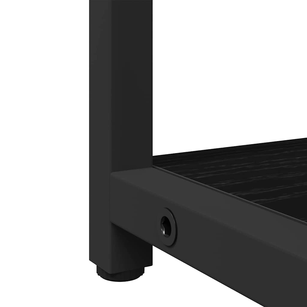 vidaXL Badezimmermöbel-Set mit Regal 2 pcs Schwarz Holzwerkstoff