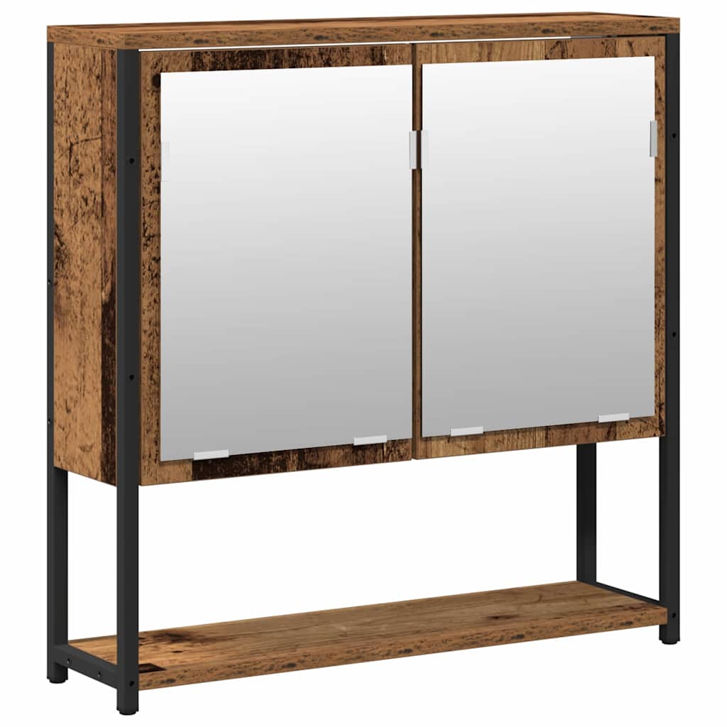 vidaXL Badezimmermöbel-Set mit Regal mit Tür 2 pcs Braun Holzwerkstoff
