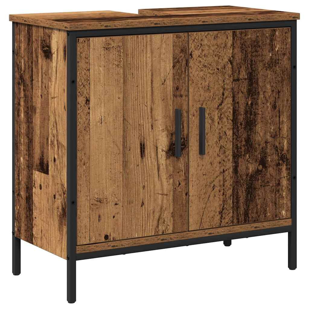 vidaXL Badezimmermöbel-Set mit Regal mit Tür 2 pcs Braun Holzwerkstoff