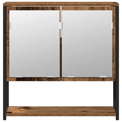 vidaXL Badezimmermöbel-Set mit Regal mit Tür 2 pcs Braun Holzwerkstoff