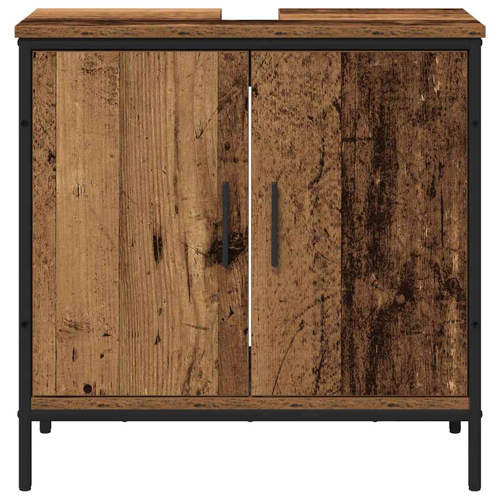 vidaXL Badezimmermöbel-Set mit Regal mit Tür 2 pcs Braun Holzwerkstoff