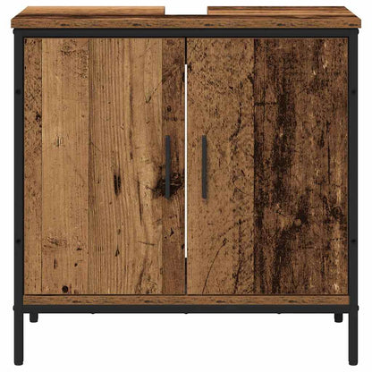 vidaXL Badezimmermöbel-Set mit Regal mit Tür 2 pcs Braun Holzwerkstoff
