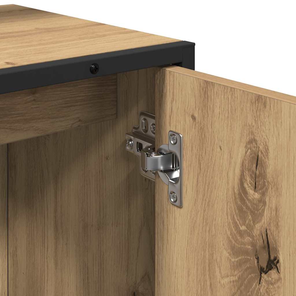 vidaXL Badezimmermöbel-Set mit Regal mit Tür 2 pcs Braun Holzwerkstoff