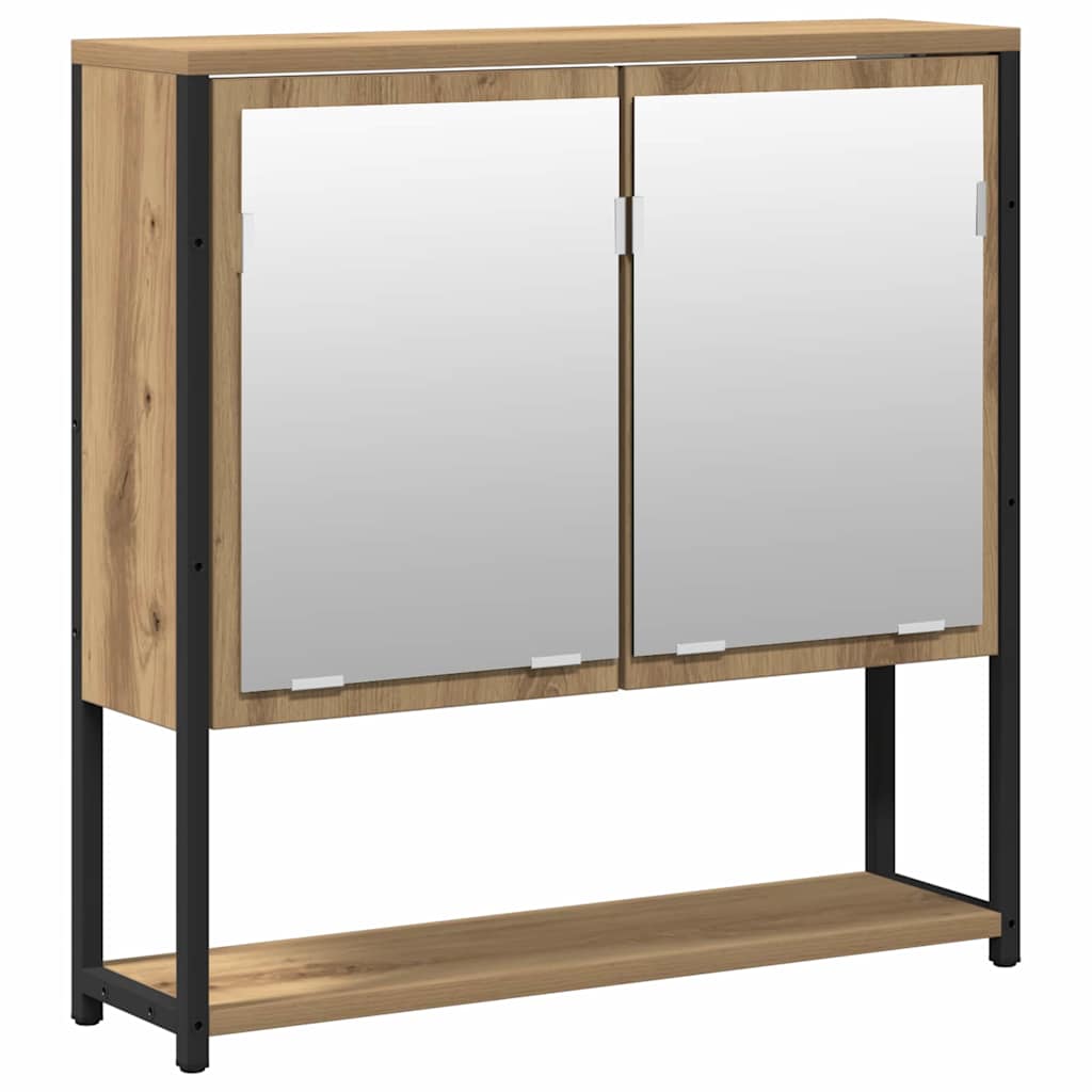 vidaXL Badezimmermöbel-Set mit Regal mit Tür 2 pcs Braun Holzwerkstoff