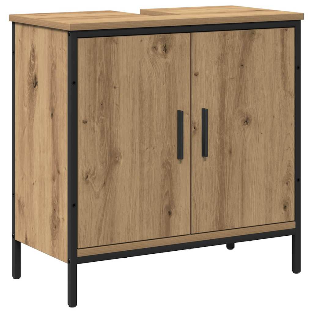 vidaXL Badezimmermöbel-Set mit Regal mit Tür 2 pcs Braun Holzwerkstoff