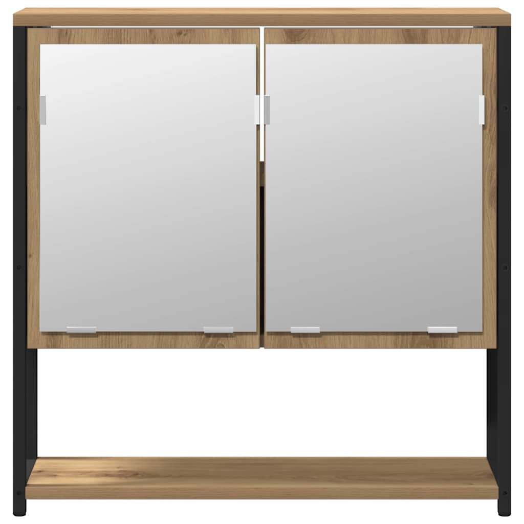 vidaXL Badezimmermöbel-Set mit Regal mit Tür 2 pcs Braun Holzwerkstoff