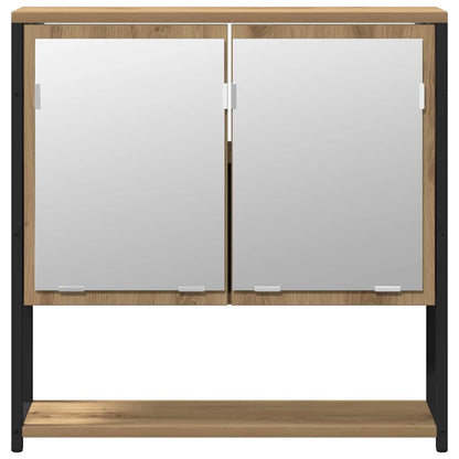 vidaXL Badezimmermöbel-Set mit Regal mit Tür 2 pcs Braun Holzwerkstoff