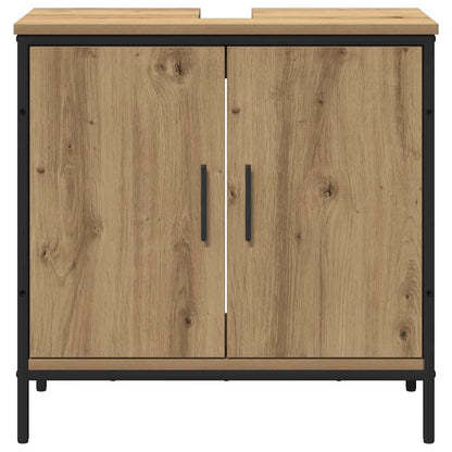 vidaXL Badezimmermöbel-Set mit Regal mit Tür 2 pcs Braun Holzwerkstoff