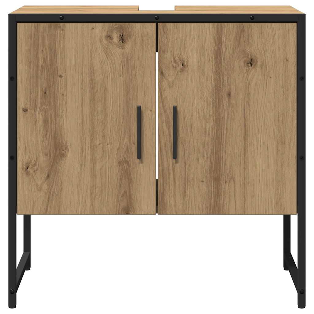 vidaXL Badezimmermöbel-Set Wandmontiert 2 pcs Braun Holzwerkstoff