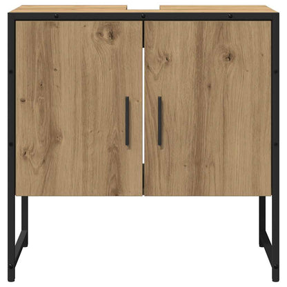 vidaXL Badezimmermöbel-Set Wandmontiert 2 pcs Braun Holzwerkstoff