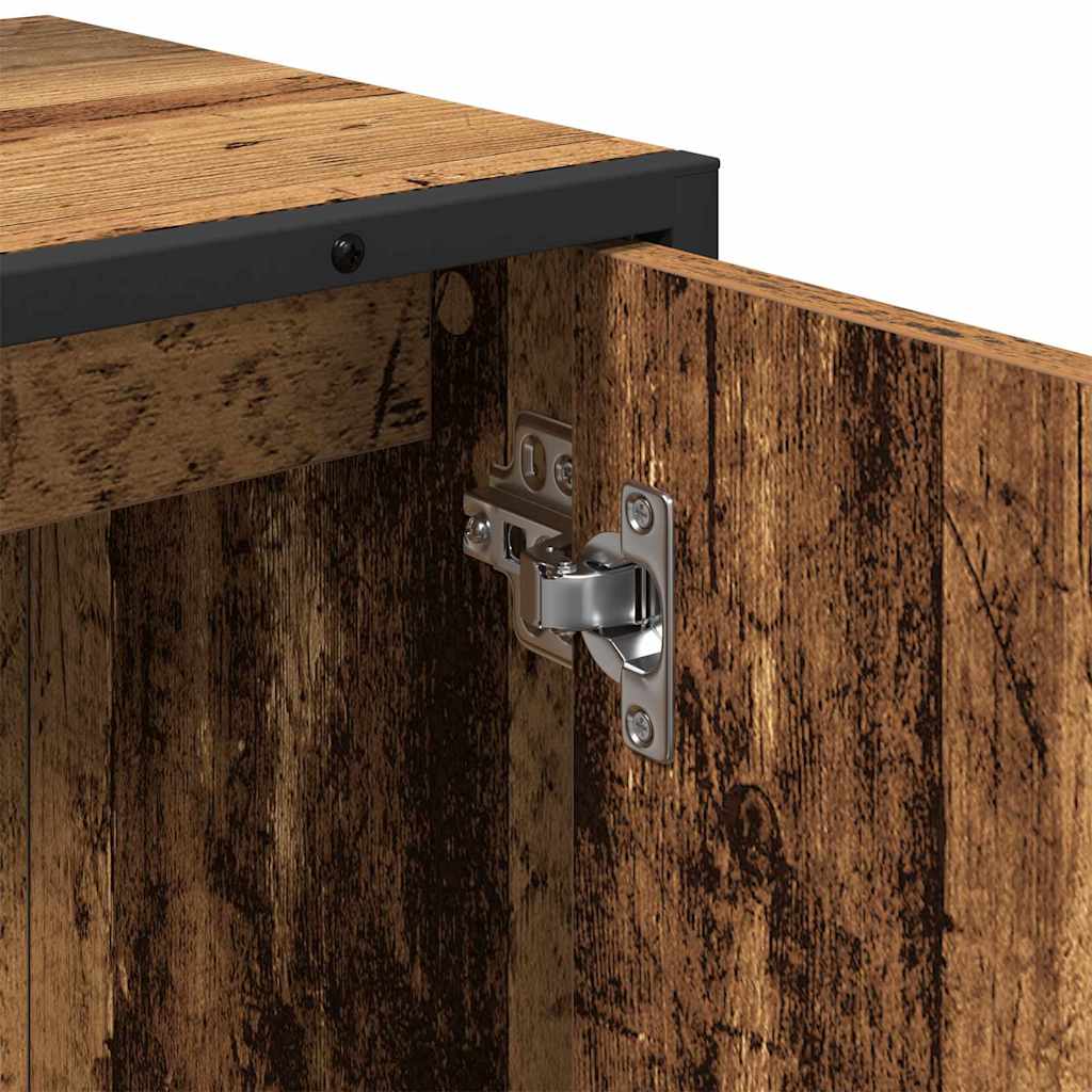 vidaXL Badezimmermöbel-Set Wandmontiert 2 pcs Braun Holzwerkstoff