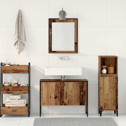 vidaXL Badezimmermöbel-Set Wandmontiert 2 pcs Braun Holzwerkstoff