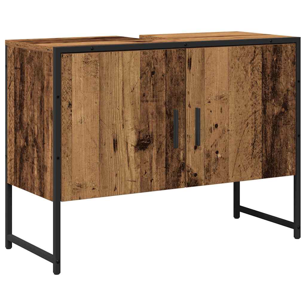 vidaXL Badezimmermöbel-Set Wandmontiert 2 pcs Braun Holzwerkstoff
