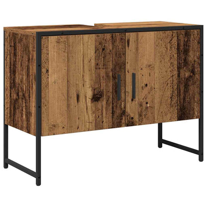 vidaXL Badezimmermöbel-Set Wandmontiert 2 pcs Braun Holzwerkstoff
