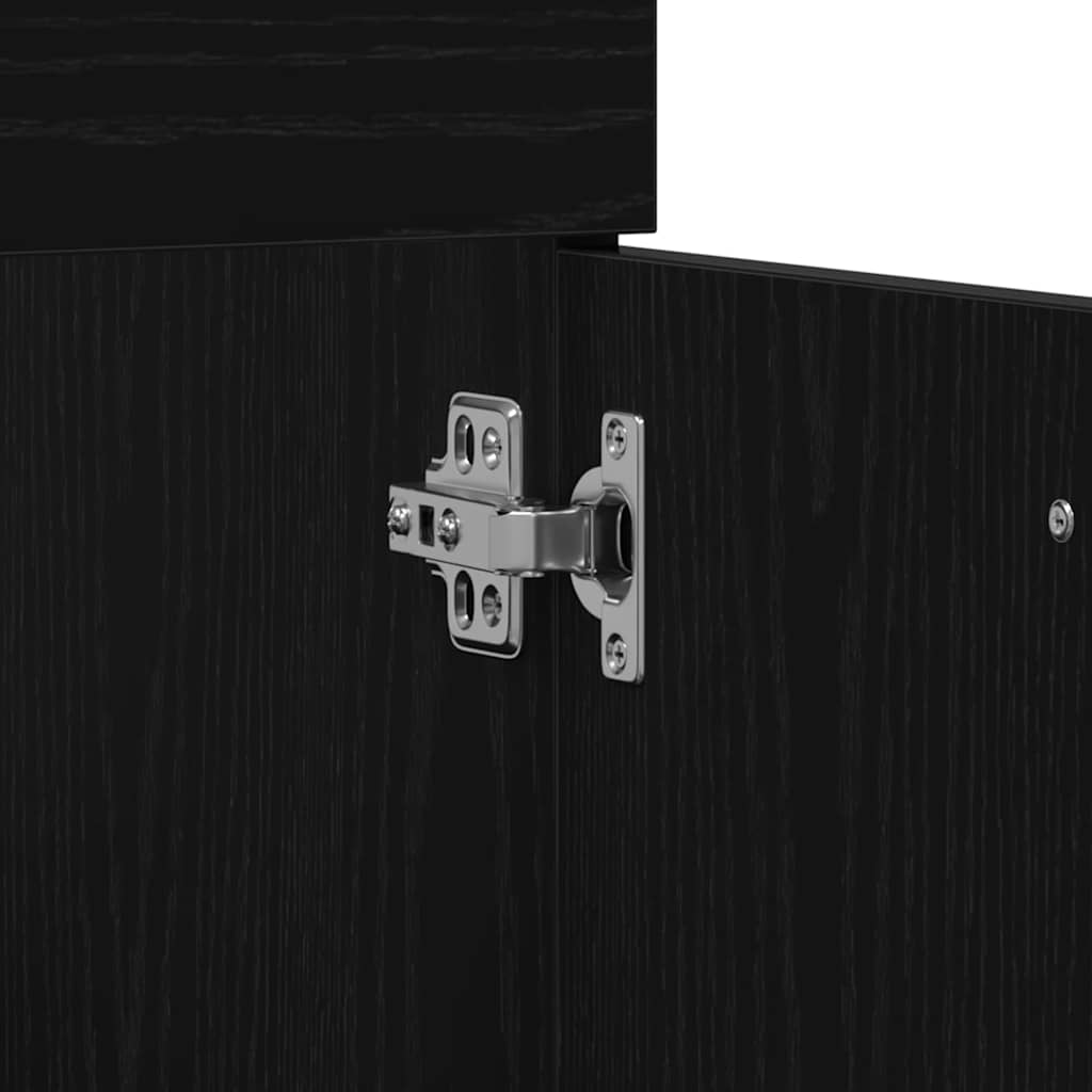 vidaXL Badezimmermöbel-Set 3 pcs Schwarz Eichen-Optik Holzwerkstoff