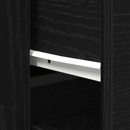 vidaXL Highboard Schwarz Eichen-Optik 80 x 33 x 150 cm Holzwerkstoff