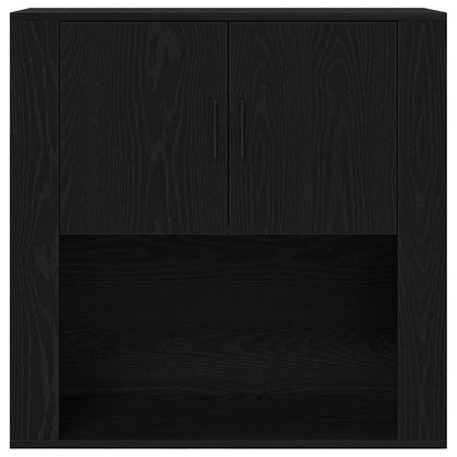 Highboard Schwarz Eichen-Optik 80 x 33 x 150 cm Holzwerkstoff