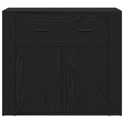 Highboard Schwarz Eichen-Optik 80 x 33 x 150 cm Holzwerkstoff