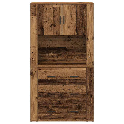 Highboard mit Schubladen Altholz 80 x 33 x 150 cm Holzwerkstoff