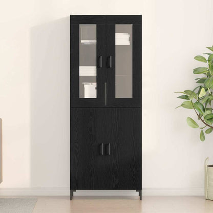 vidaXL Highboard 2 pcs Schwarz Eichen-Optik 69,5 x 34 x 180 cm