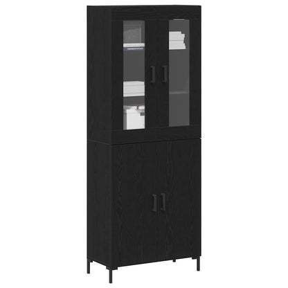 vidaXL Highboard 2 pcs Schwarz Eichen-Optik 69,5 x 34 x 180 cm