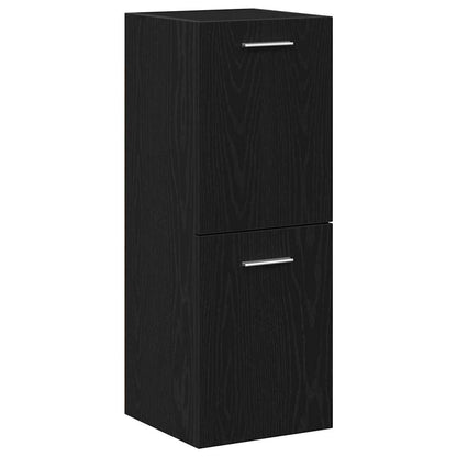 vidaXL Ensemble de meubles de salle de bain 4 pcs Noir aspect chêne Aggloméré