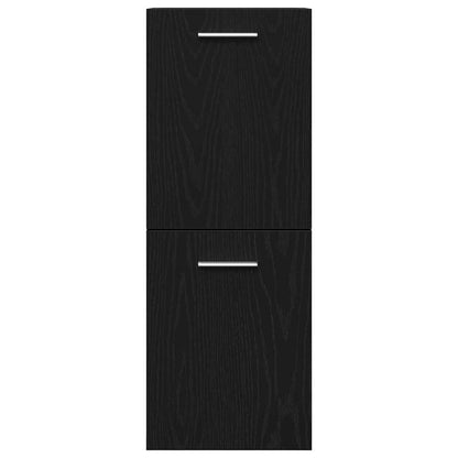 vidaXL Ensemble de meubles de salle de bain 4 pcs Noir aspect chêne Aggloméré