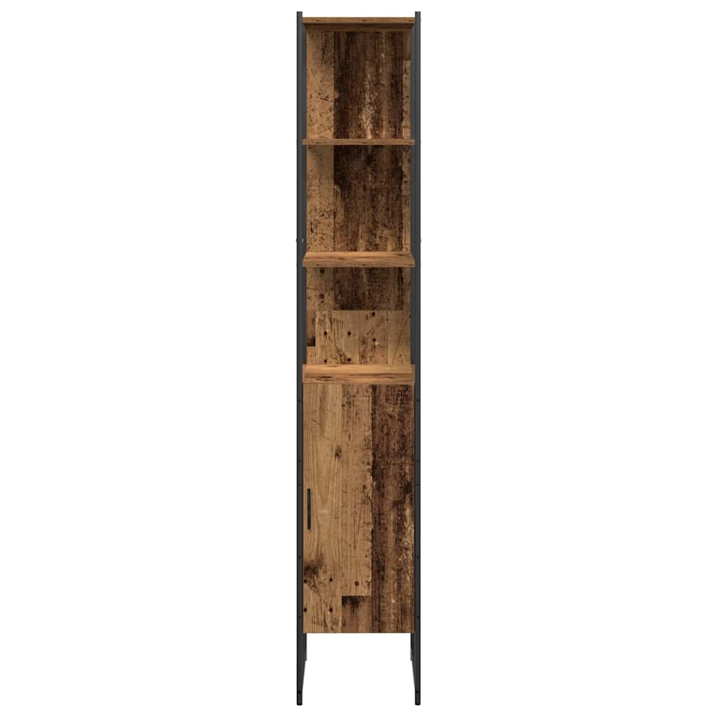 vidaXL Ensemble de meubles de salle de bain avec étagère avec porte 3 pcs Marron Bois d'ingénierie