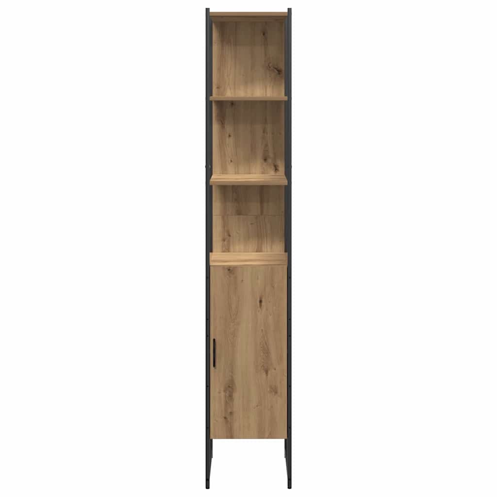 vidaXL Ensemble de meubles de salle de bain avec étagère avec porte 3 pcs Marron Bois d'ingénierie